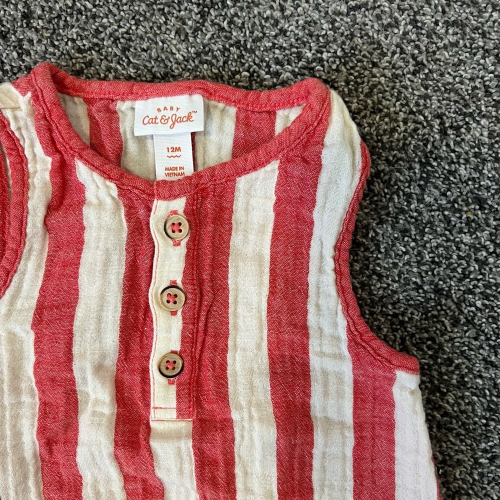 cat&jack striped onesie